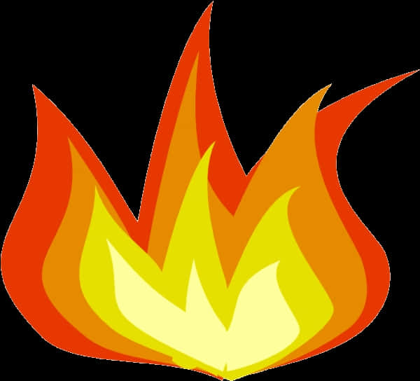 Vibrant Cartoon Flame Graphic PNG Image