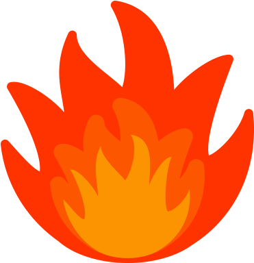 Vibrant Cartoon Flame Graphic PNG Image