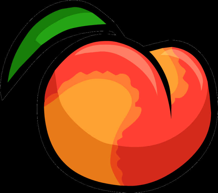 Vibrant Cartoon Peach PNG Image