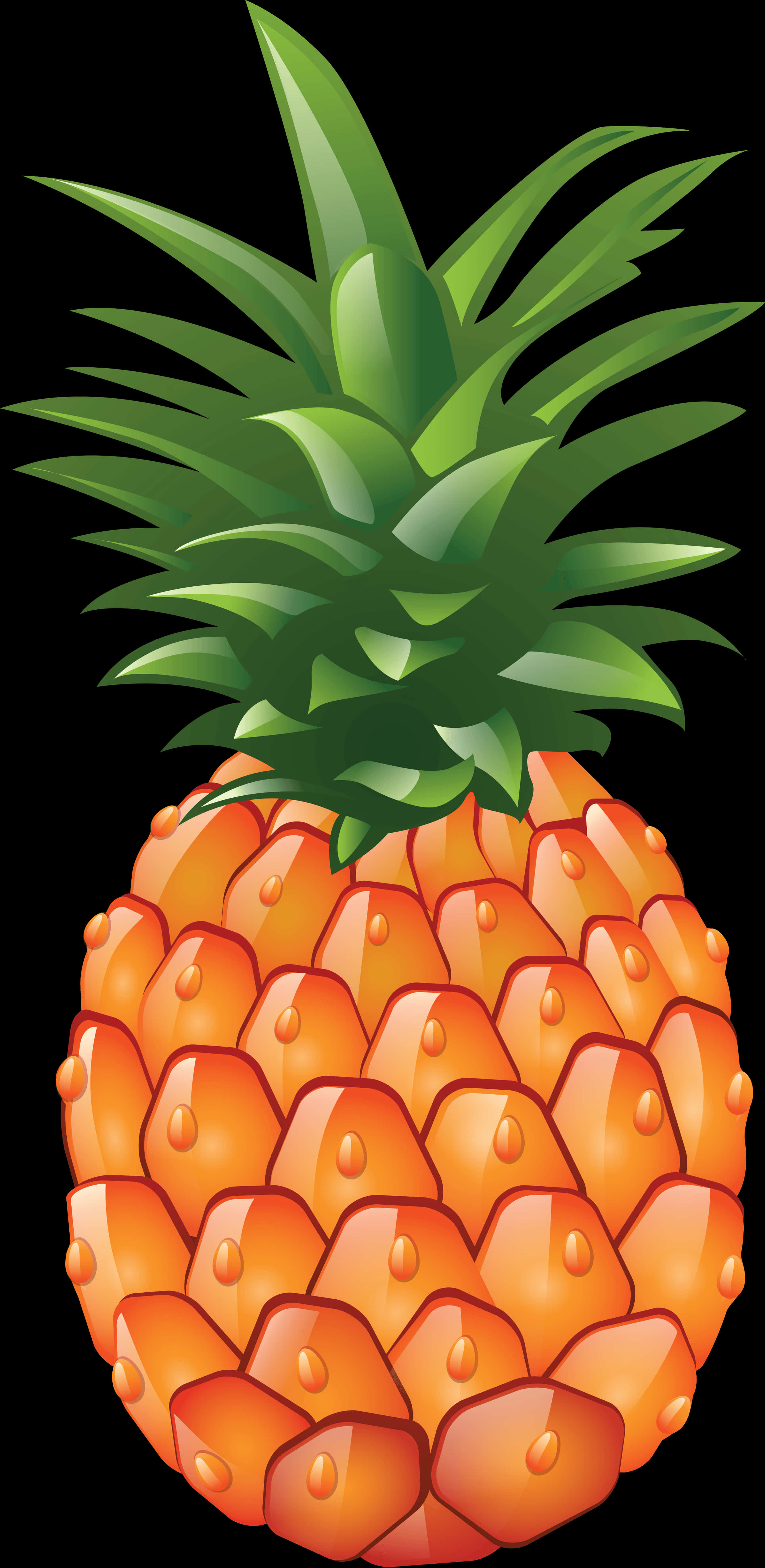 Vibrant Cartoon Pineapple PNG Image