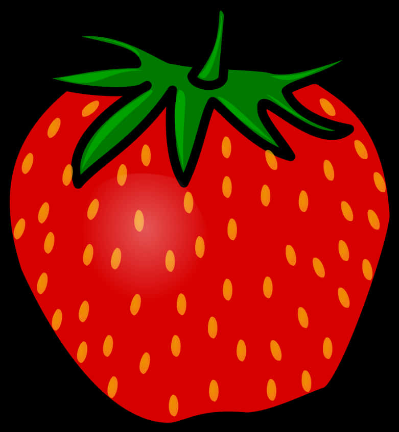 Vibrant Cartoon Strawberry PNG Image