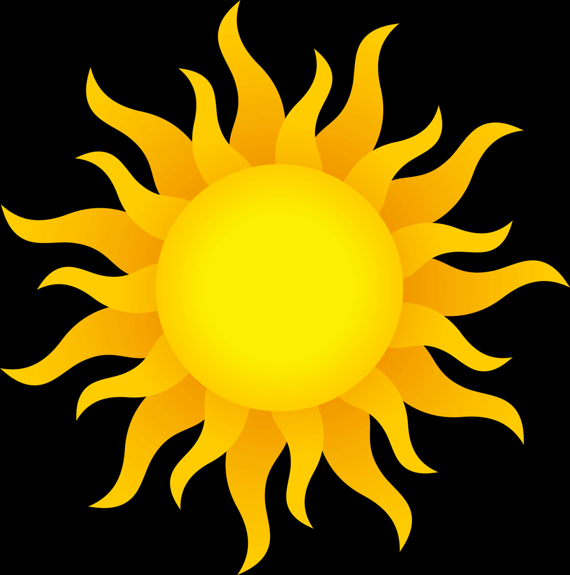 Vibrant Cartoon Sun Illustration PNG Image