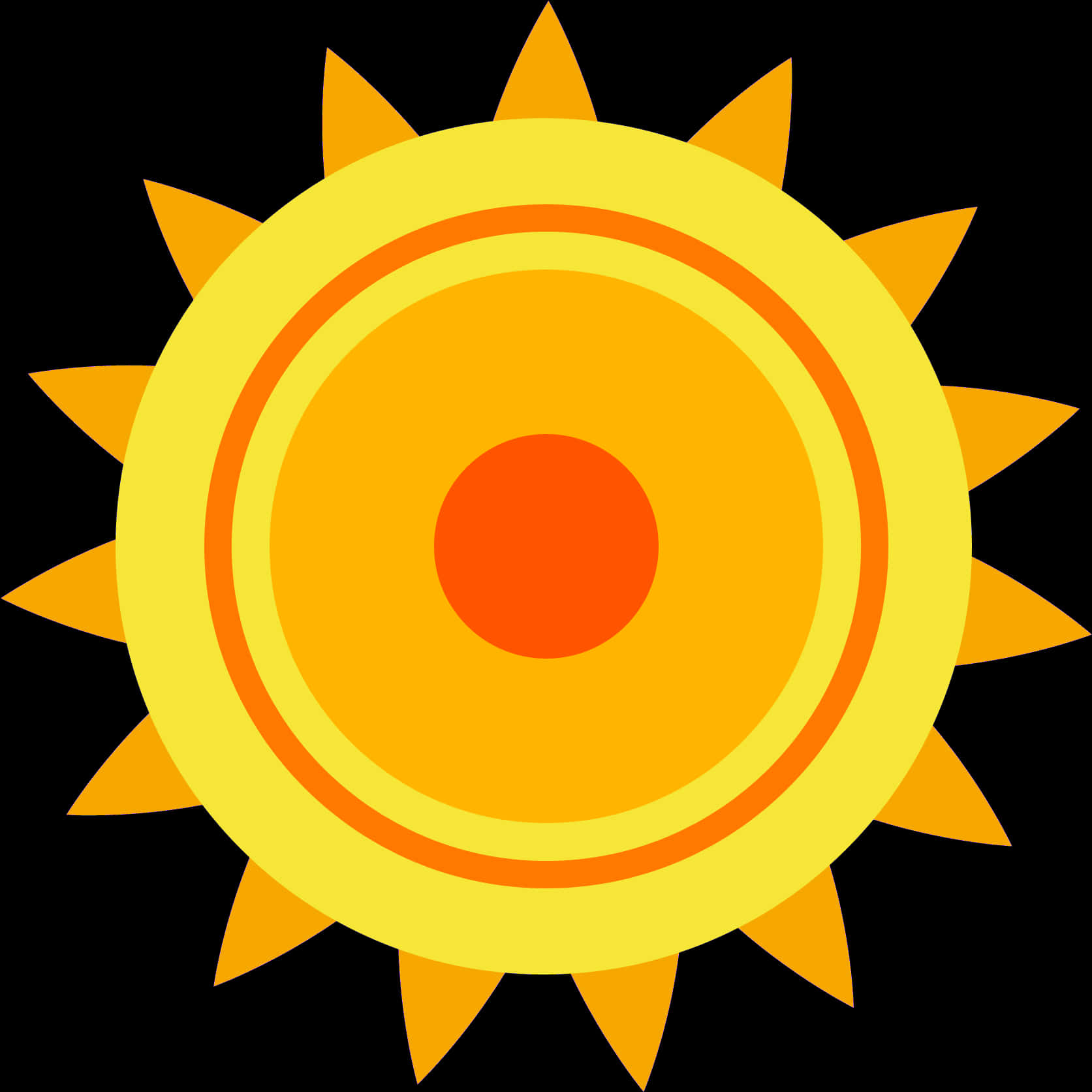 Vibrant Cartoon Sun Illustration PNG Image