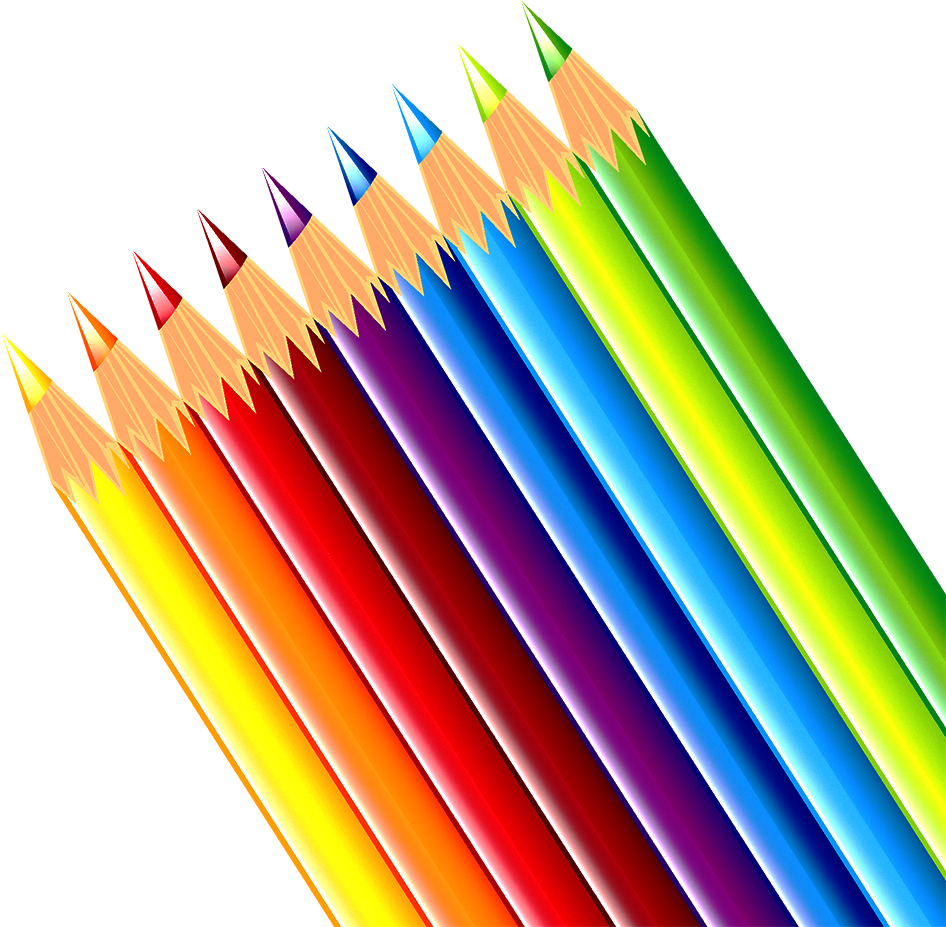 Vibrant Colored Pencils Array PNG Image