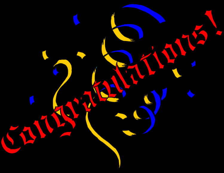 Vibrant Congratulations Graphic PNG Image