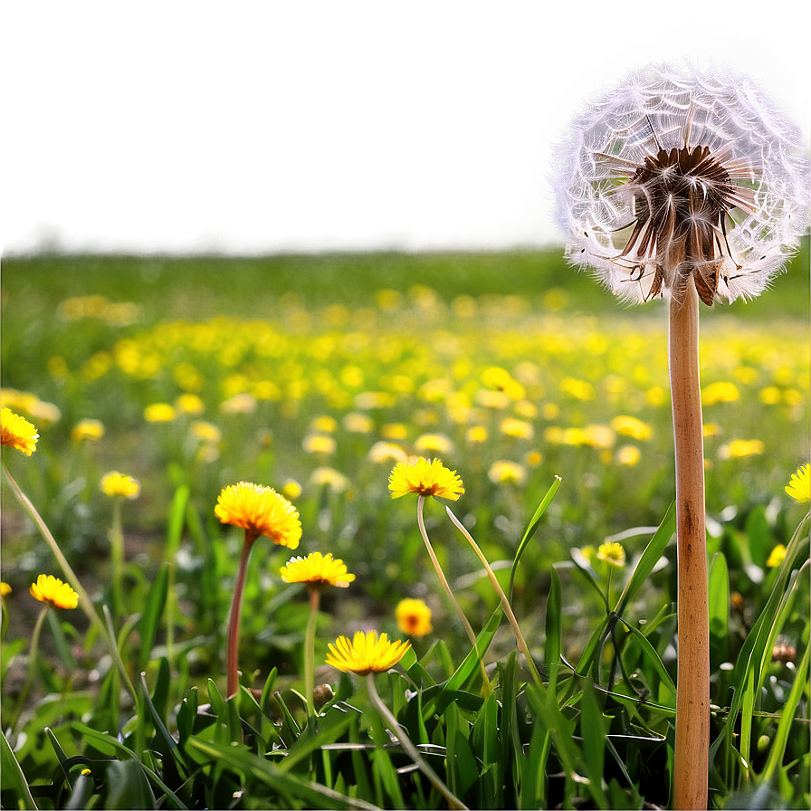 Vibrant Dandelion Field Png Ama PNG Image