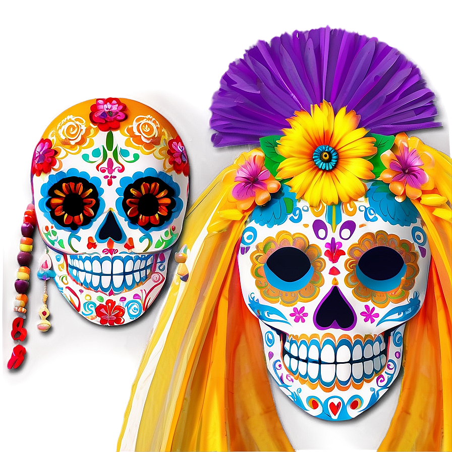 Vibrant Dia De Los Muertos Costumes Png 18 PNG Image