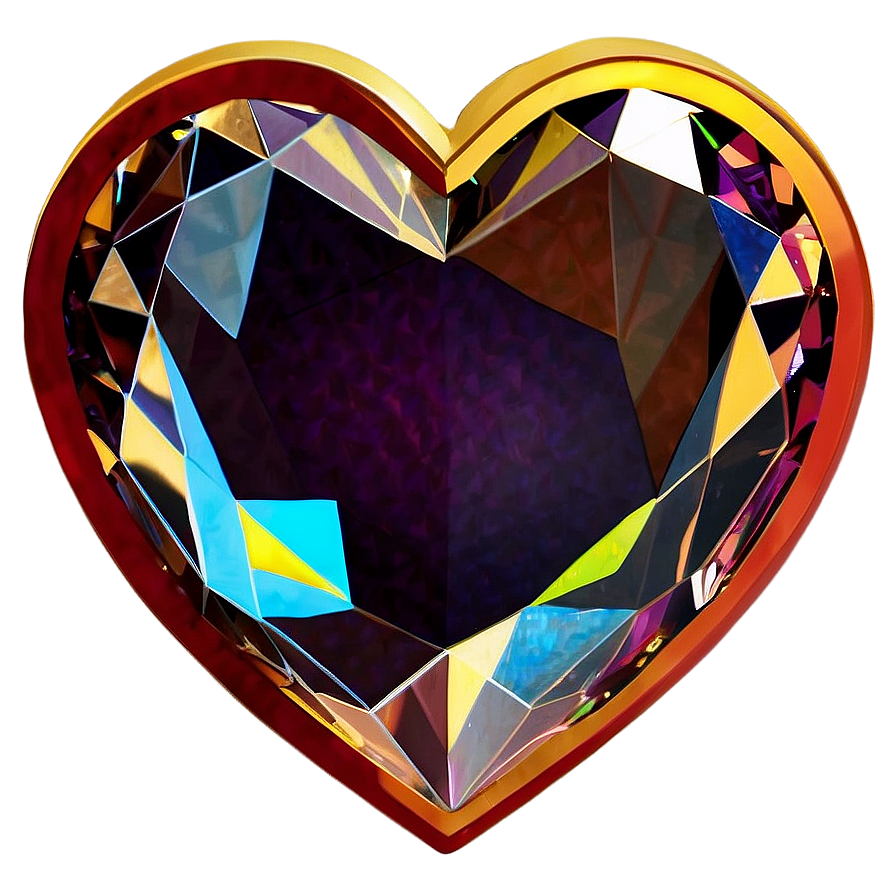 Vibrant Diamond Heart Silhouette Png 56 PNG Image