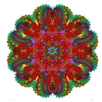 Vibrant Digital Mandala Art PNG Image