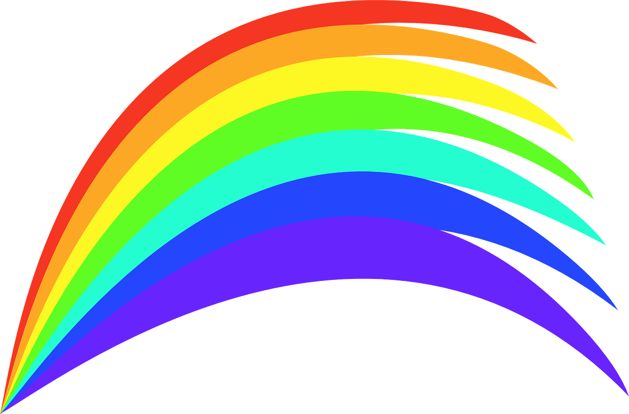 Vibrant Digital Rainbow Art PNG Image