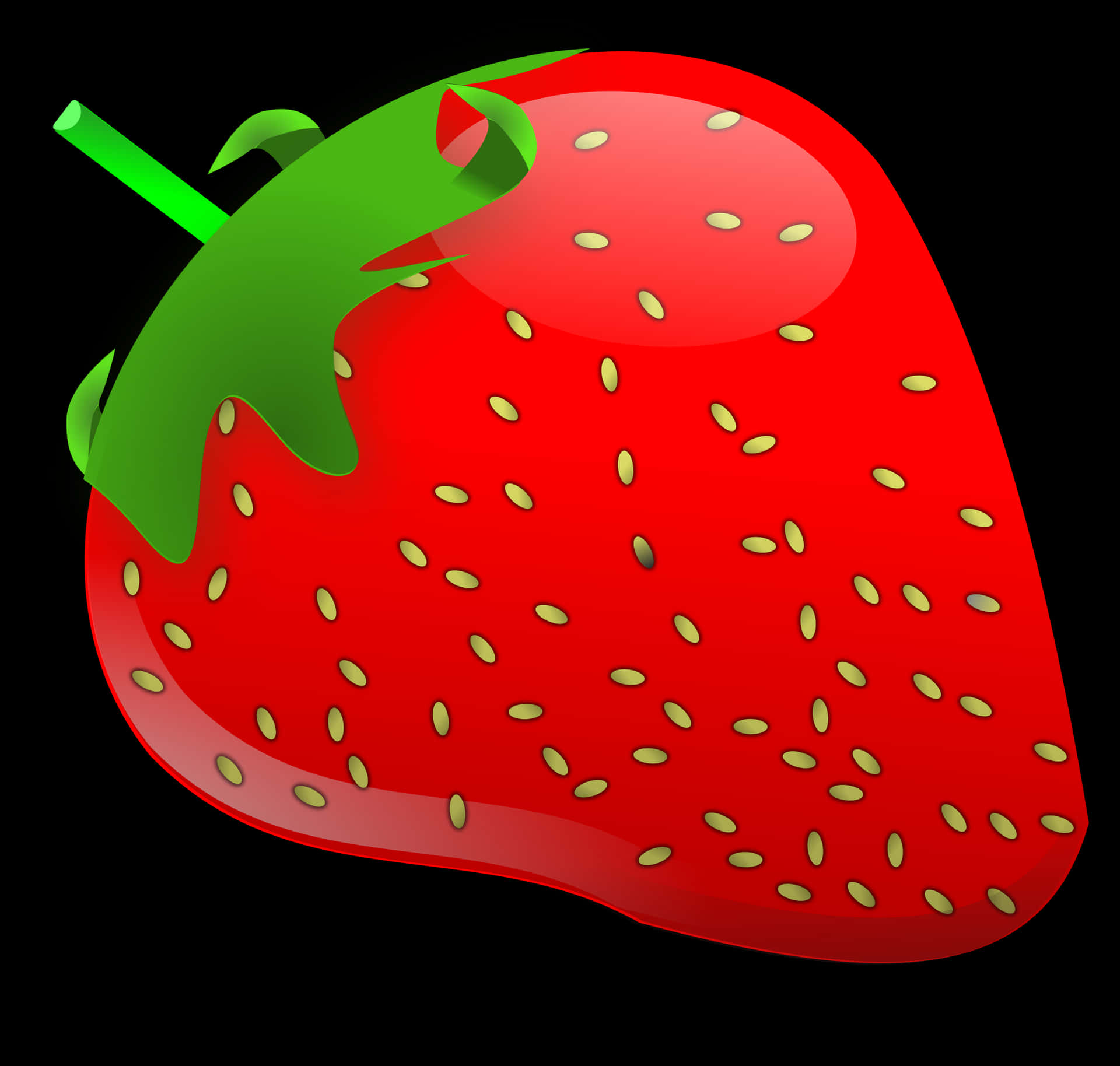 Vibrant Digital Strawberry PNG Image