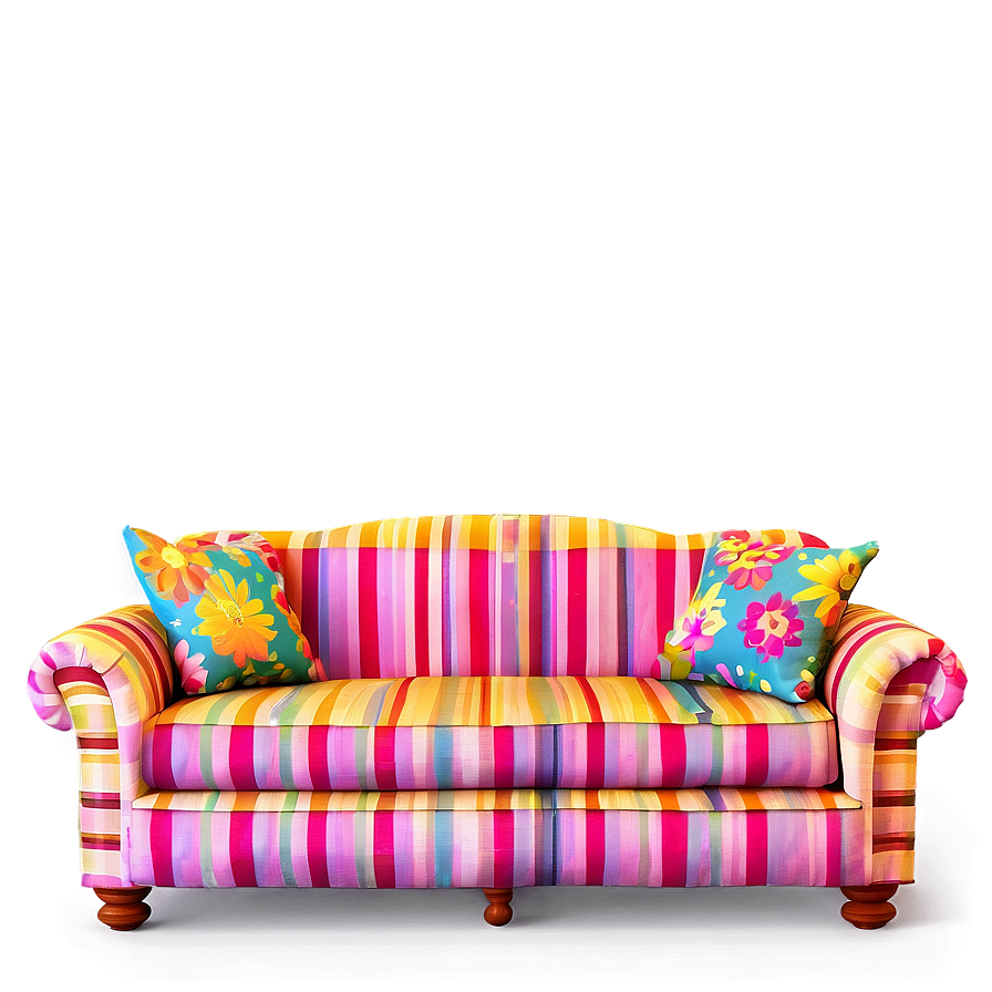 Vibrant Fabric Couch Png 81 PNG Image