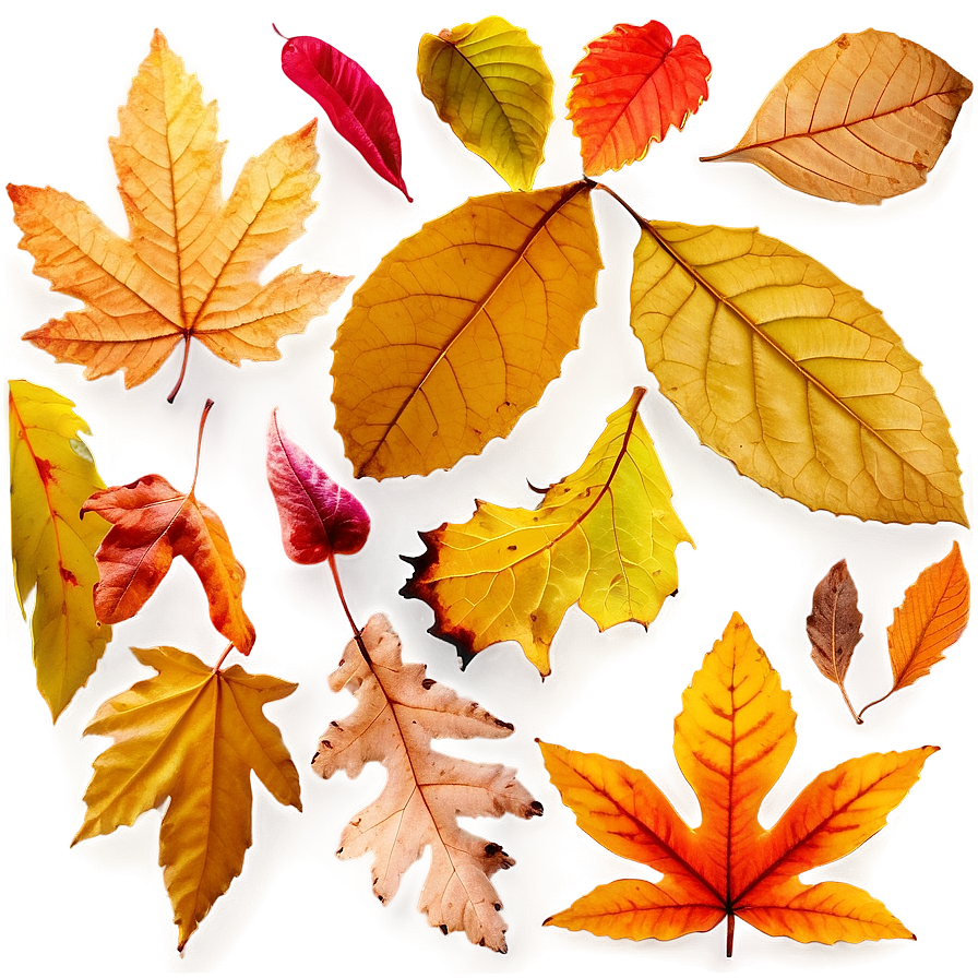 Vibrant Fallen Leaves Closeup Png Xcq88 PNG Image