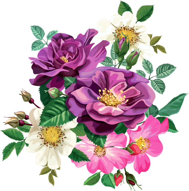 Vibrant_ Floral_ Bouquet_ Graphic PNG Image