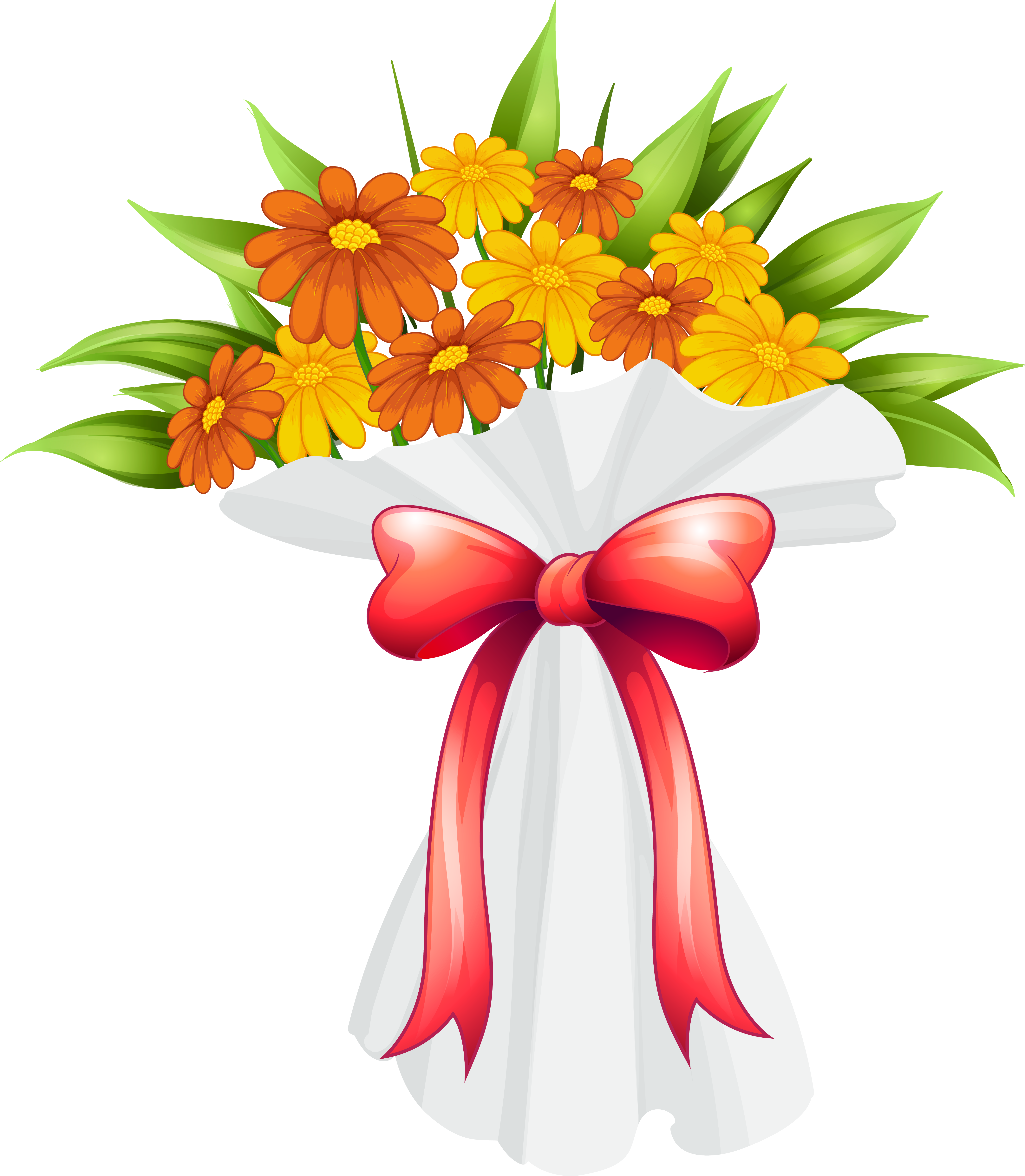 Vibrant Floral Bouquet Illustration PNG Image