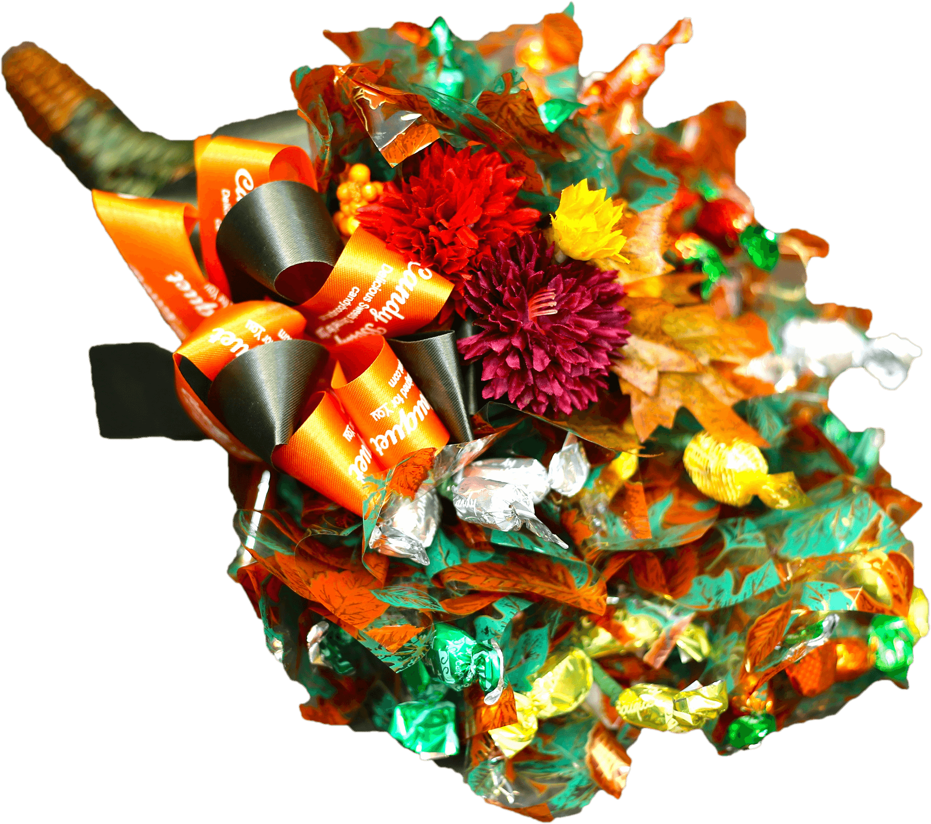 Vibrant_ Floral_ Candy_ Bouquet PNG Image