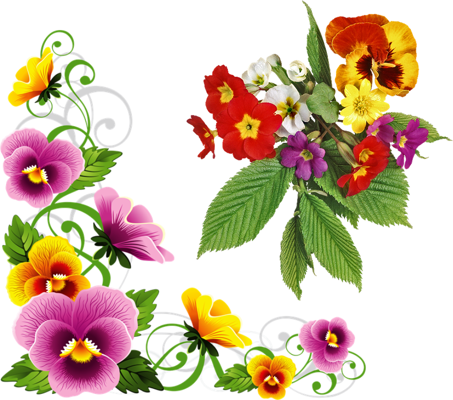 Vibrant_ Floral_ Corner_ Design PNG Image