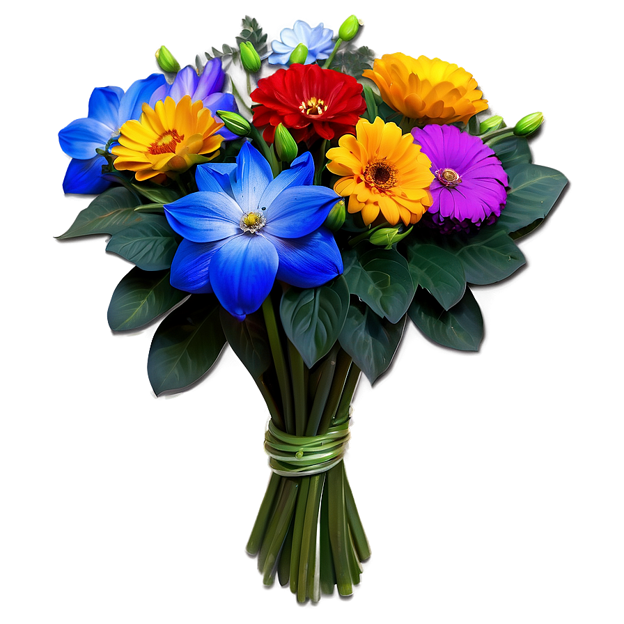 Vibrant Flower Bouquet Png Hqj2 PNG Image