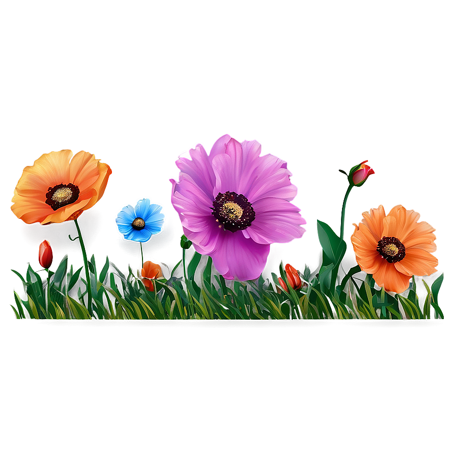 Vibrant Flower Field Png Wtr68 PNG Image