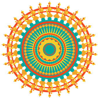 Vibrant Geometric Mandala Art PNG Image