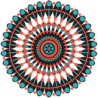 Vibrant Geometric Mandala Art PNG Image