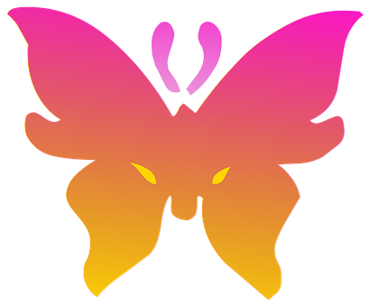 Vibrant Gradient Butterfly Graphic PNG Image