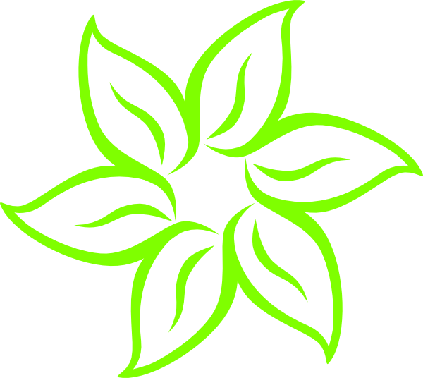 Vibrant Green Floral Graphic PNG Image