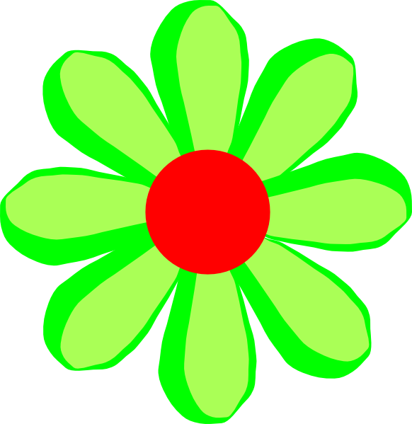 Vibrant Green Flower Illustration PNG Image