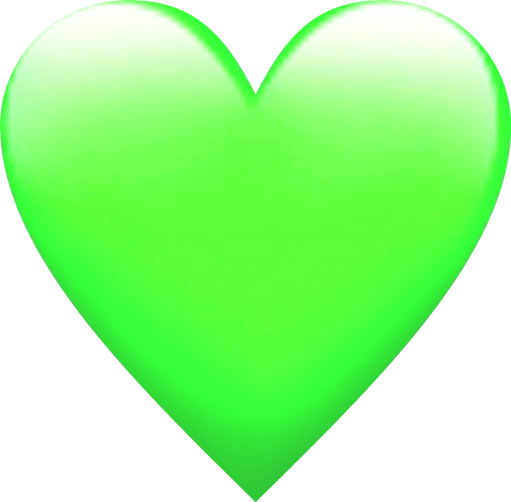 Vibrant Green Heart Shaped Graphic PNG Image