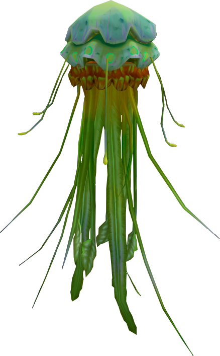 Vibrant Green Jellyfish PNG Image