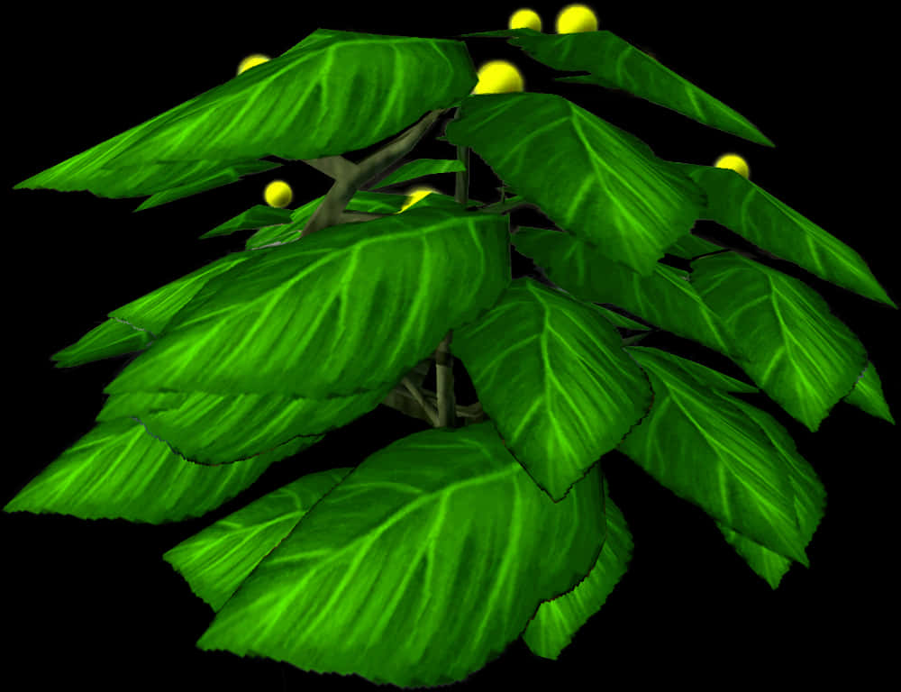 Vibrant Green Leaves Bush PNG Image