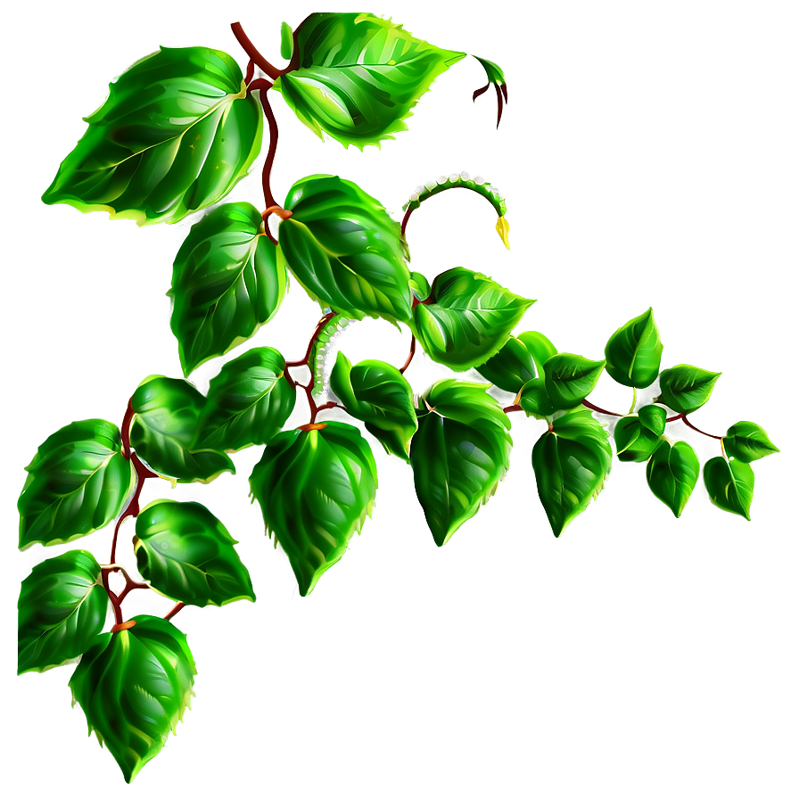 Vibrant Green Leaves Vine PNG Image