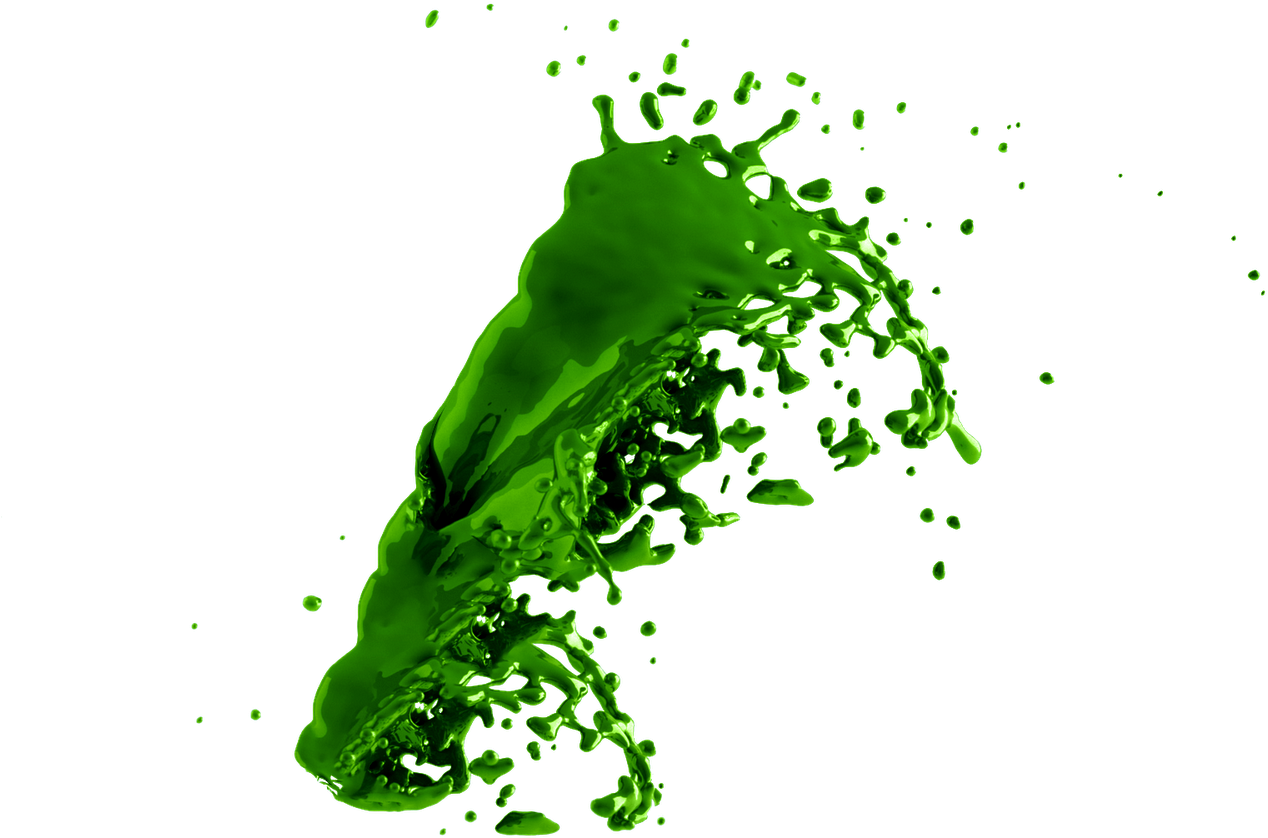 Vibrant Green Paint Splash PNG Image