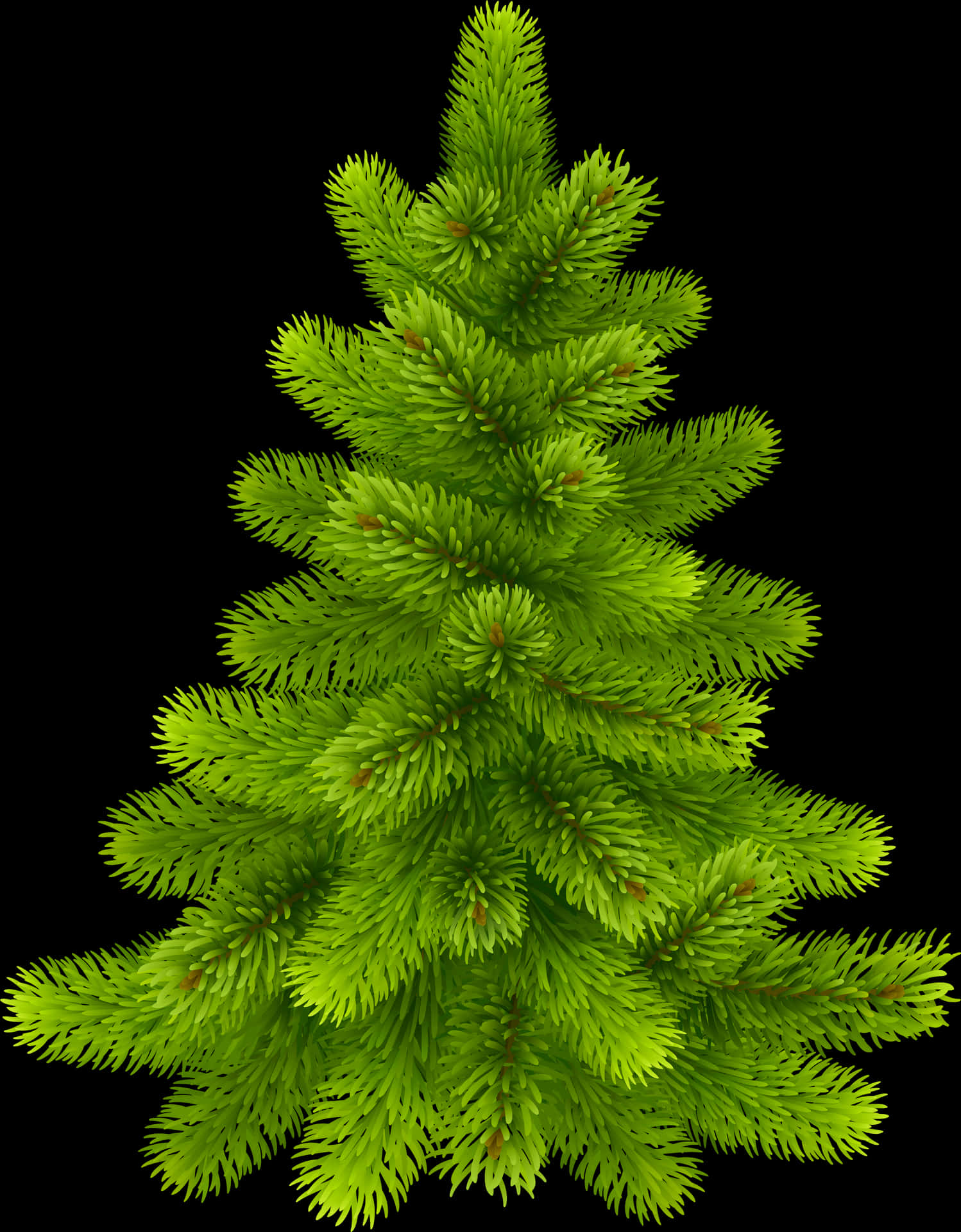 Vibrant Green Pine Tree Illustration PNG Image