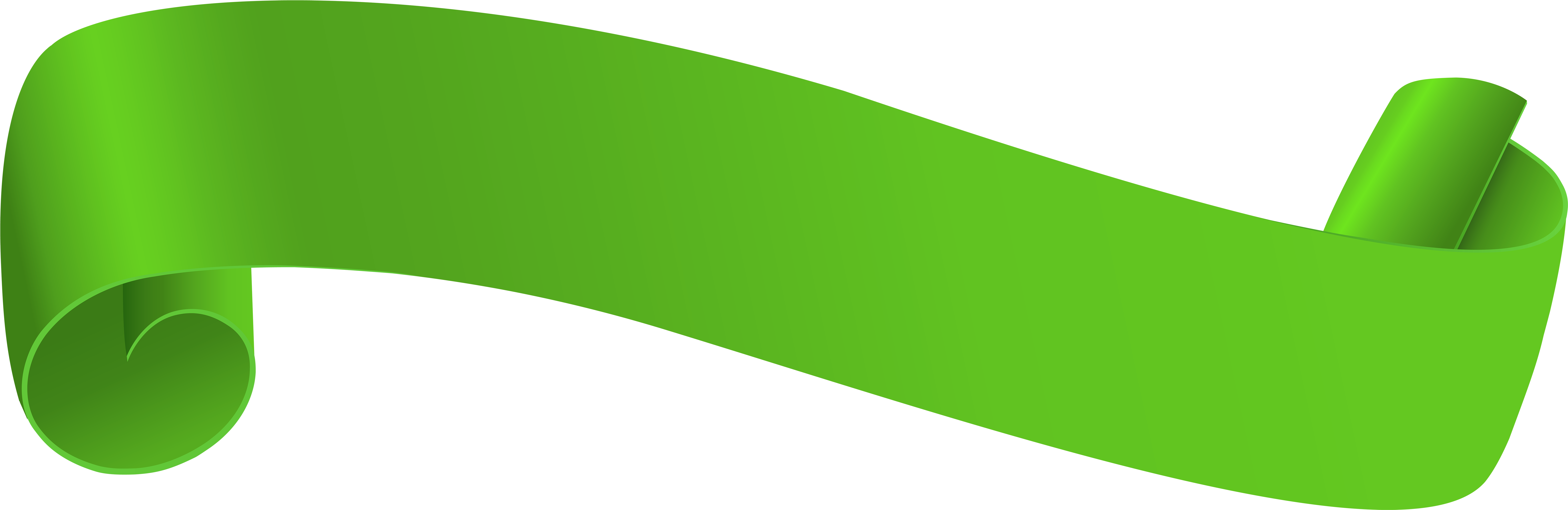 Vibrant Green Ribbon Banner PNG Image