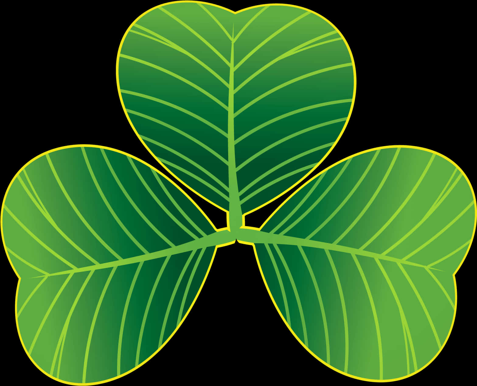 Vibrant Green Shamrock Illustration PNG Image