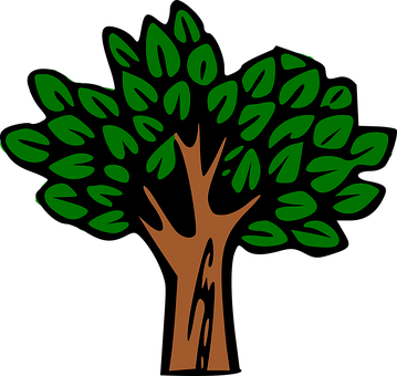 Vibrant Green Tree Graphic PNG Image