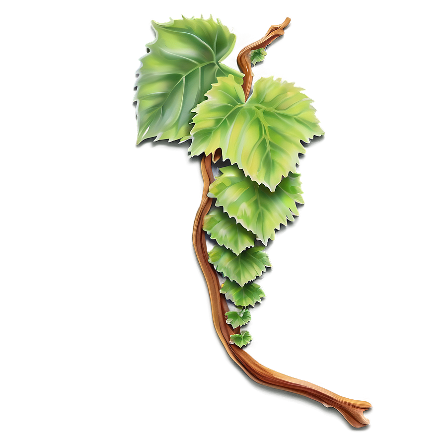 Vibrant Green Vine Illustration PNG Image