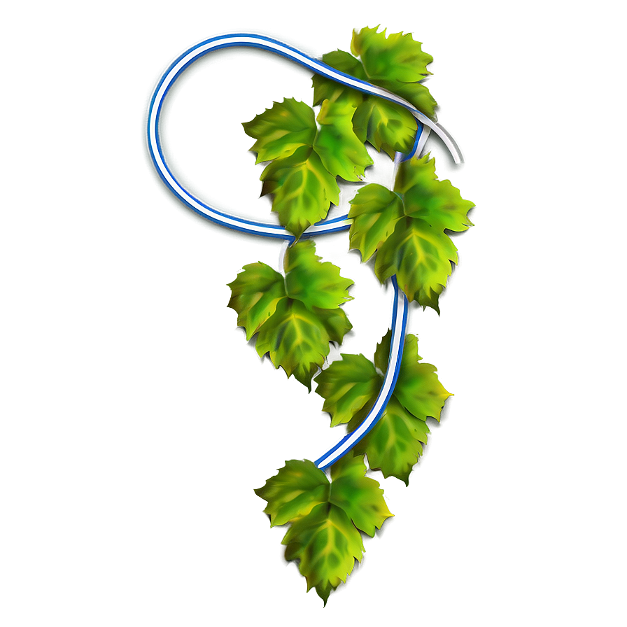 Vibrant Green Vine Tendril PNG Image