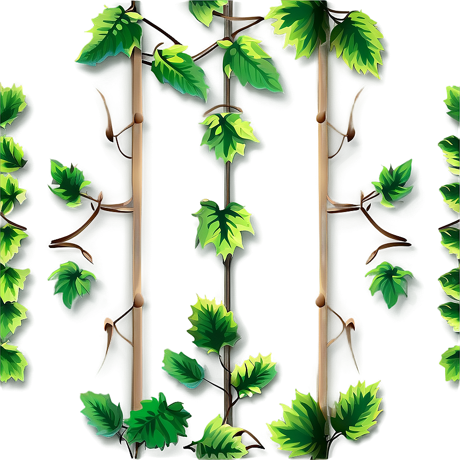 Vibrant Green Vines Pattern PNG Image