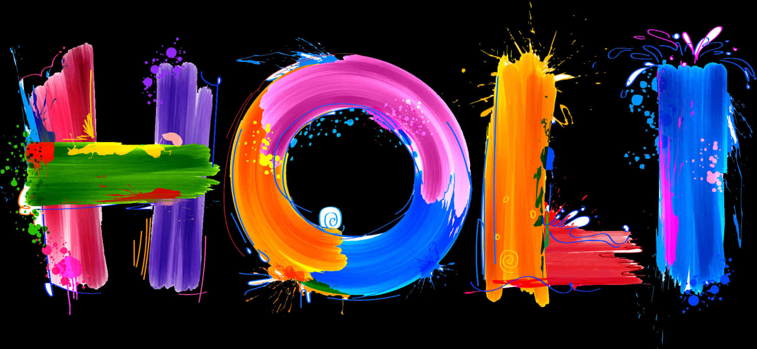 Vibrant_ Holi_ Festival_ Celebration_ Artwork PNG Image