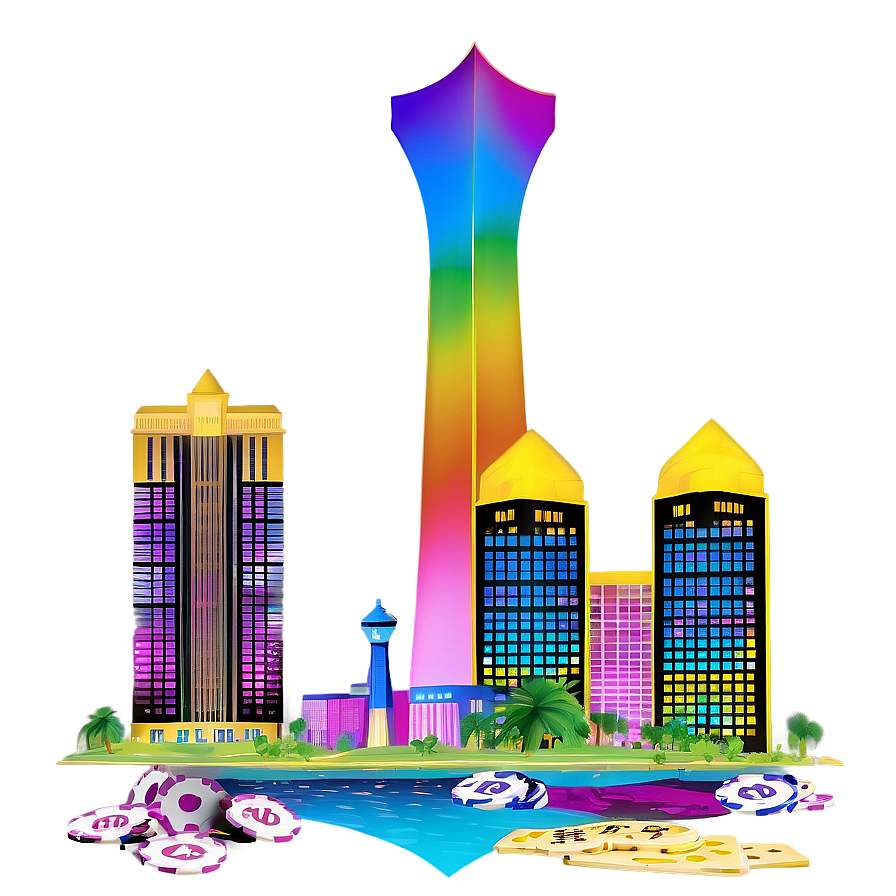 Vibrant Las Vegas Skyline Png 06252024 PNG Image