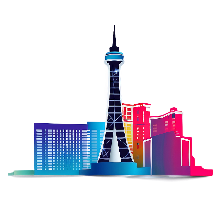 Vibrant Las Vegas Skyline Png Yja21 PNG Image