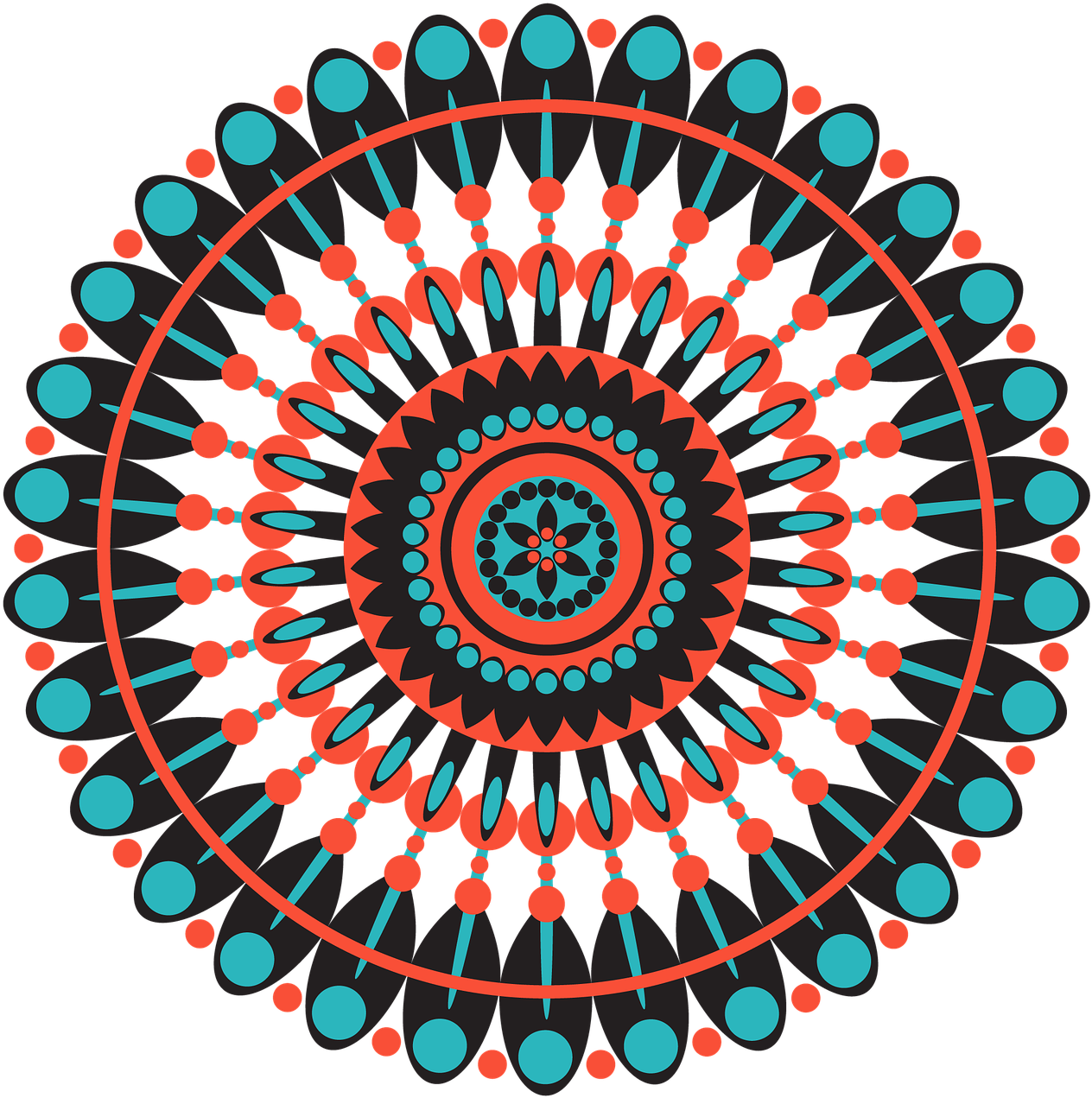 Vibrant Mandala Pattern PNG Image