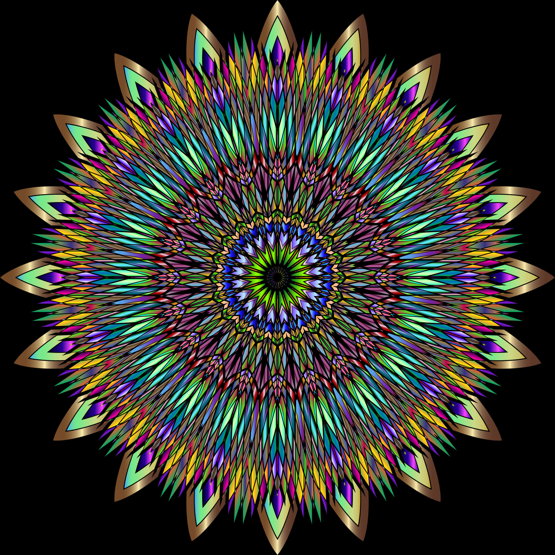 Vibrant Mandala Pattern PNG Image