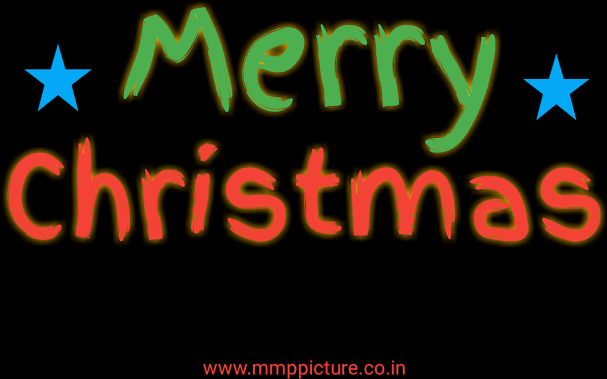 Vibrant Merry Christmas Greeting PNG Image