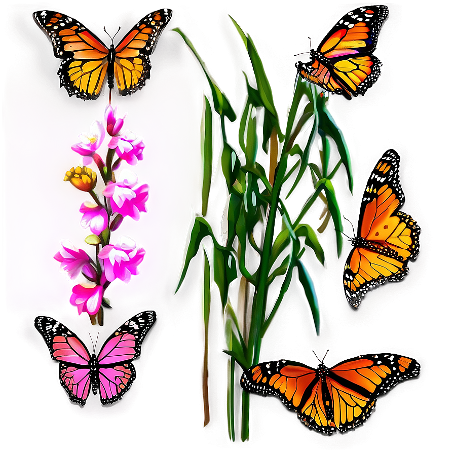 Vibrant Monarch Butterflies Png Glq74 PNG Image