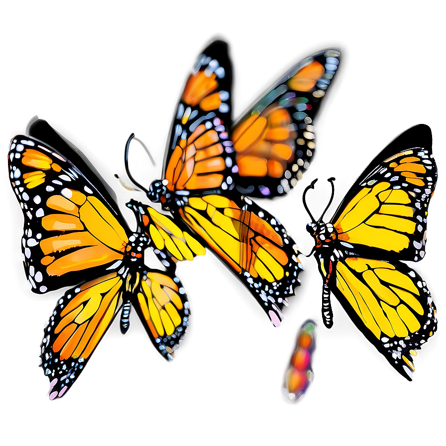 Vibrant Monarch Butterflies Png Sph PNG Image