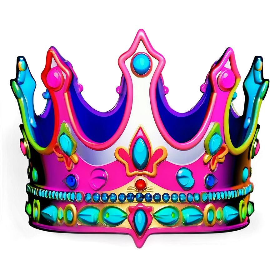 Vibrant Neon Crown Graphic Png Npk26 PNG Image