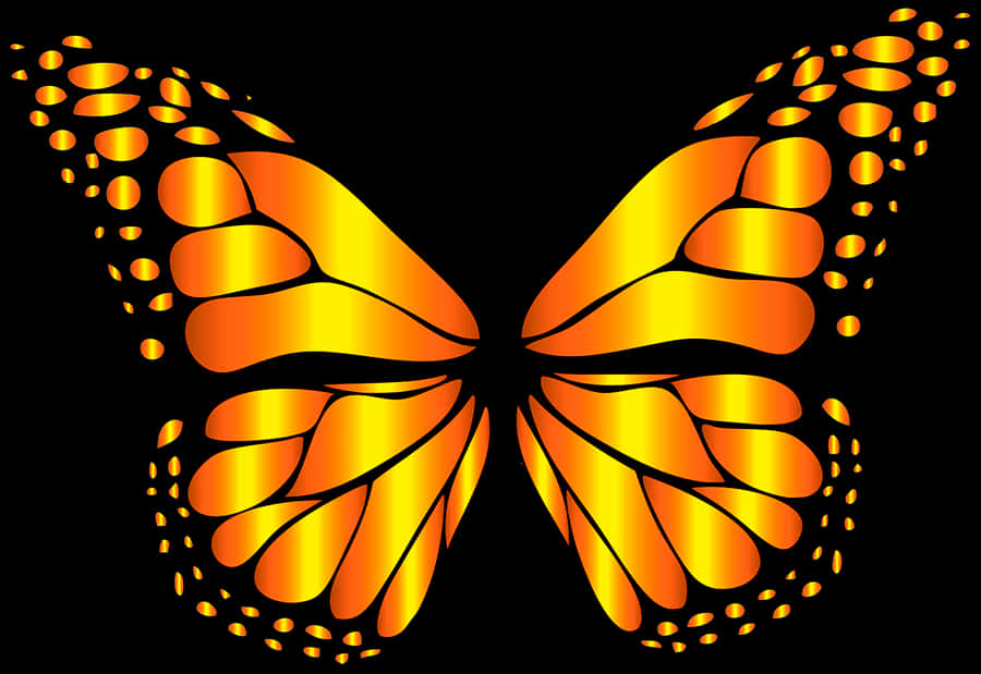 Vibrant Orange Butterfly Graphic PNG Image